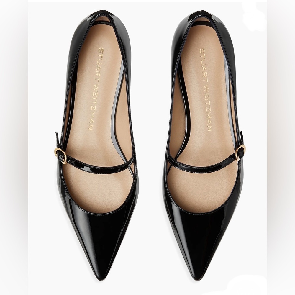 New Stuart Weitzman Emilia Patent Leather Mary Jane Flats size 9.5